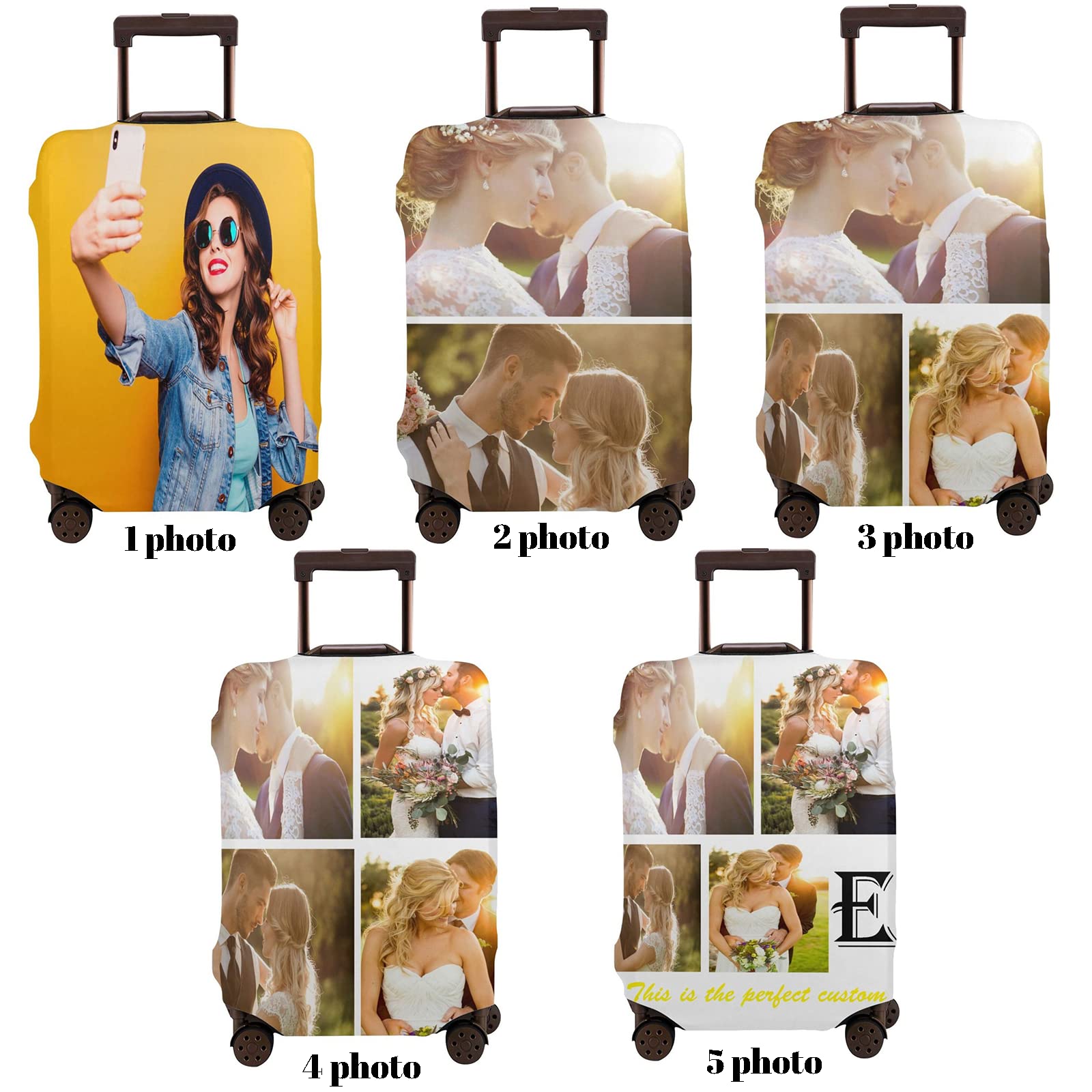 Custom Photo Luggage Cover - Personalized Travel Suitcase Protector with Anti-Scratch Design (18-32 Inch Multiple Sizes) | Perfect for Airplane Checked Bags, Cruise Vacations & Unique Gift Ideas