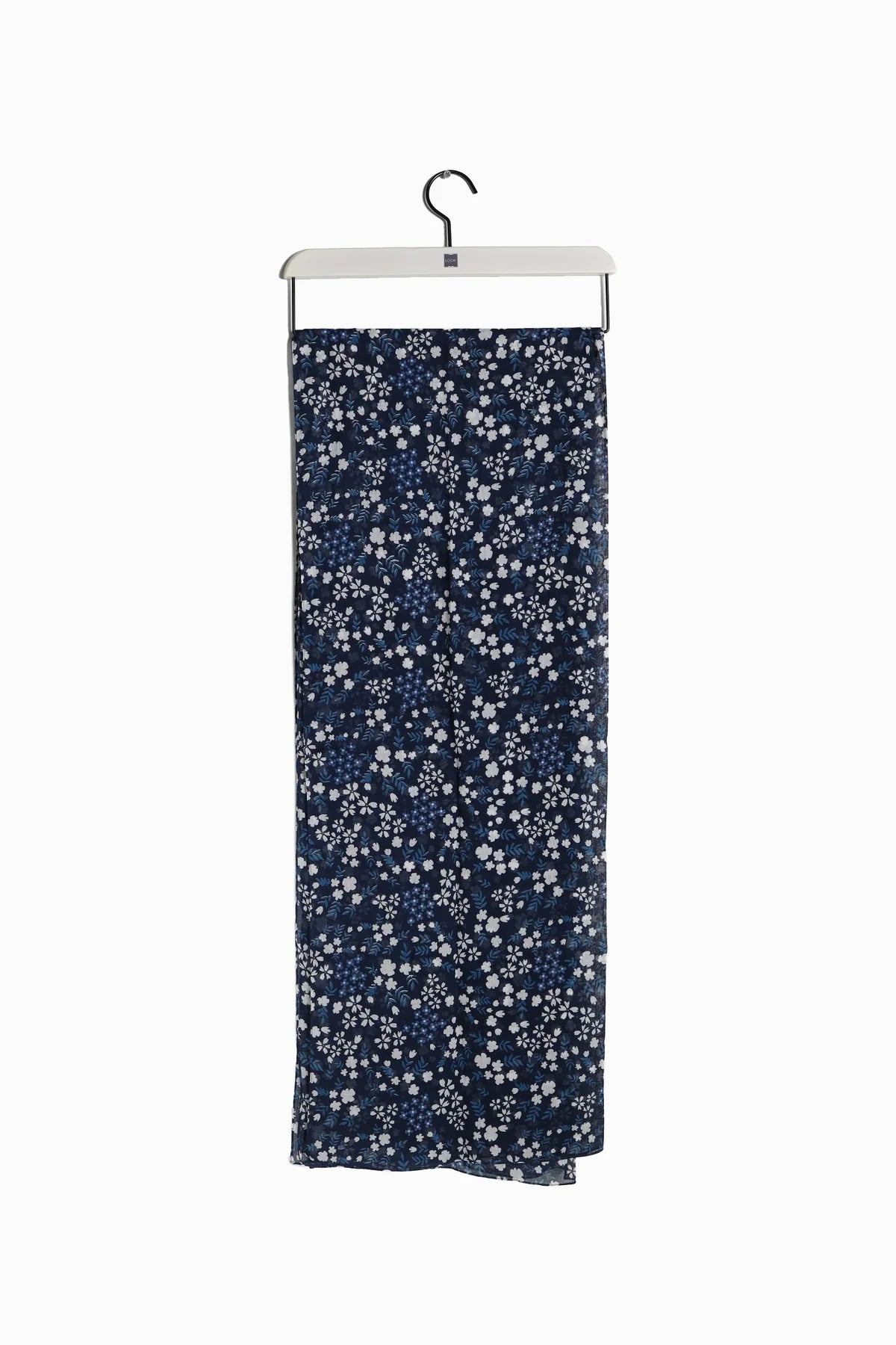 Blue Sakura Long Scarf - Elegant Floral Print Womens Fashion Accessory for Winter, Spring & Special Occasions