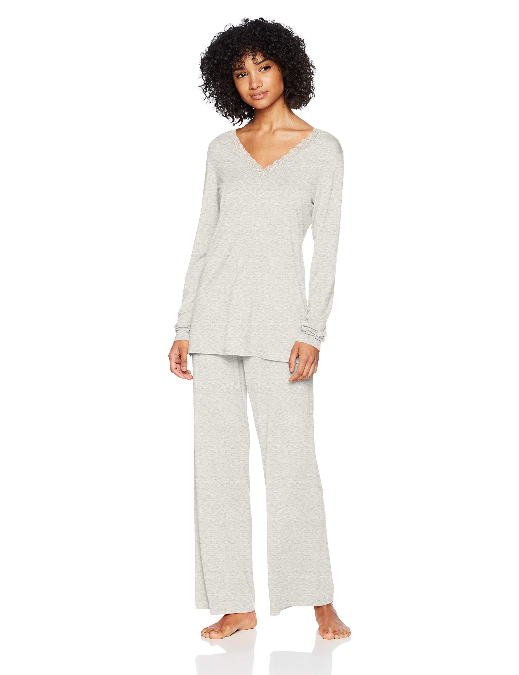 Natori Women's Feathers Knit Long Sleeve Pajama Set - Soft Comfortable Sleepwear for Women - Perfect for Cozy Nights, Lounging at Home, and Gift Giving