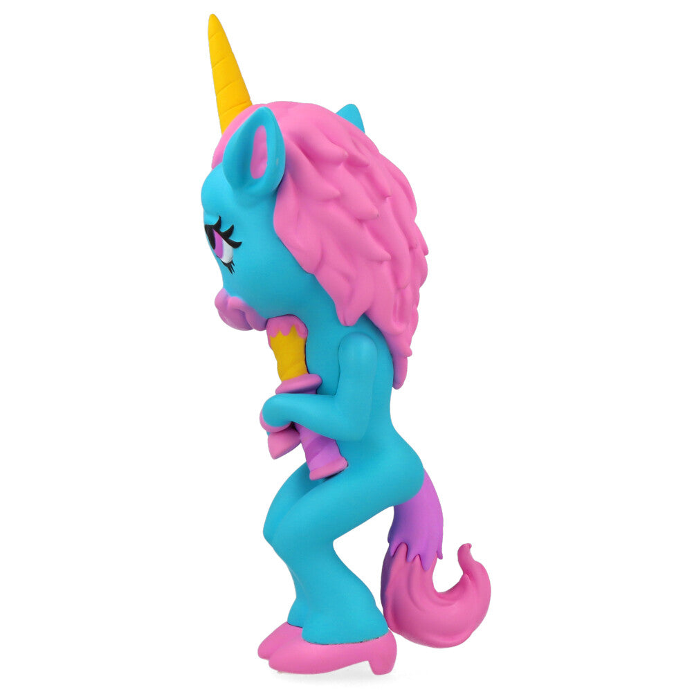 Ron English Forlorn Unicorn Blue Vinyl Art Toy - Collectible Pop Surrealism Figure for Home Decor & Art Display