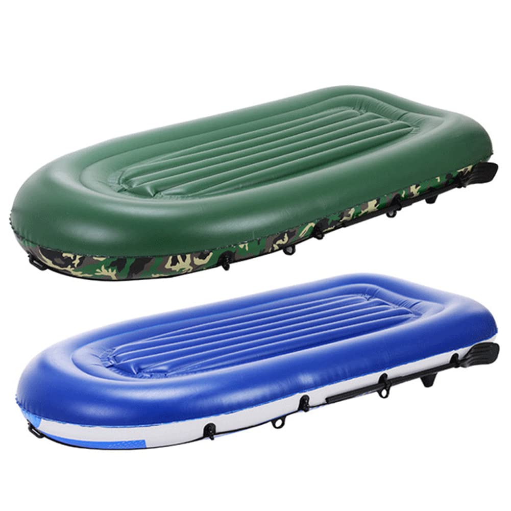 **Blue Inflatable Boat for 4 People - Heavy Duty PVC Kayak for Fishing, Rowing & Water Sports - Includes 2 Paddles - Perfect for Lakes, Rivers & Outdoor Adventures**