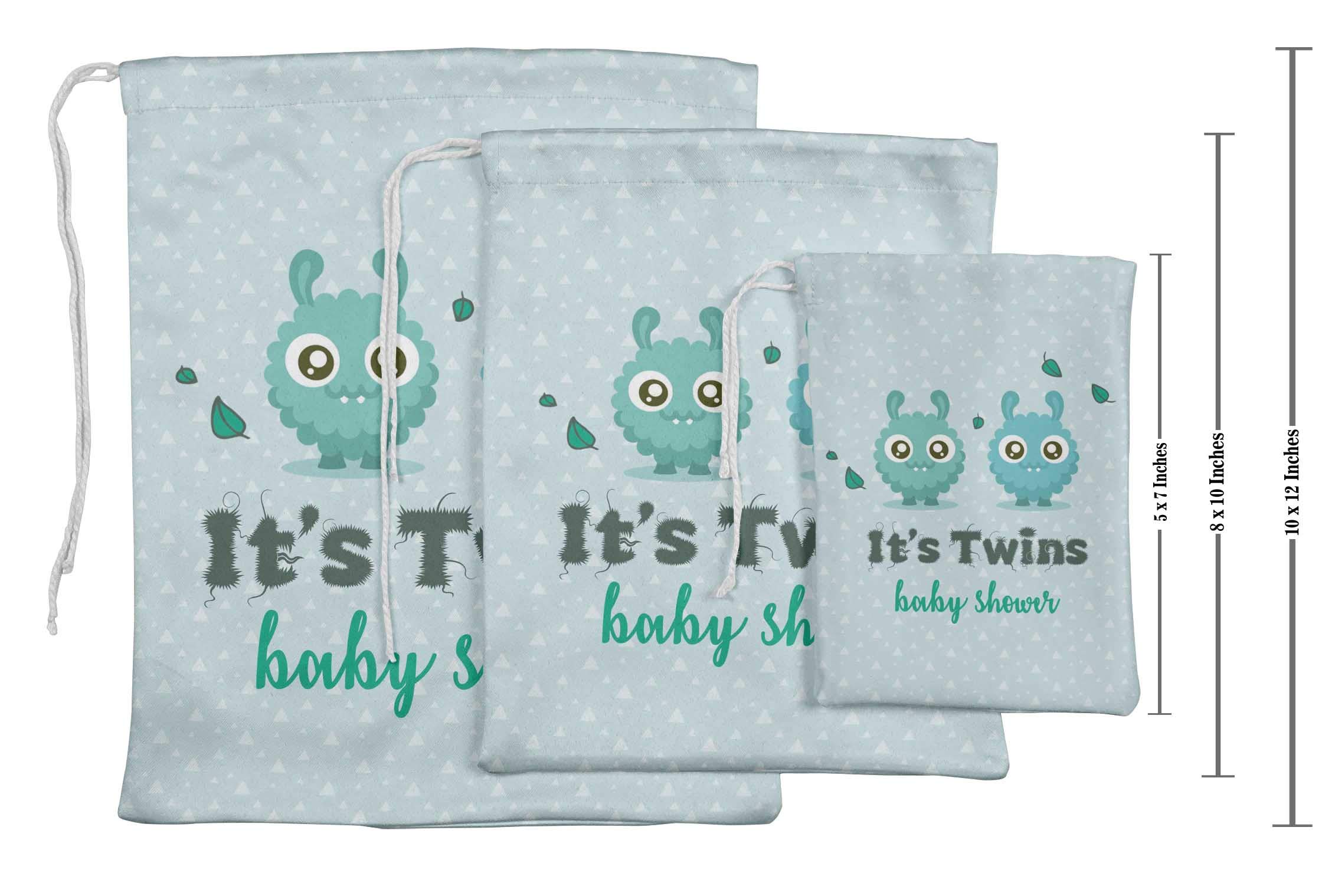 Blue Twins Baby Shower Party Supplies - 15-Pack Favor Bags & Gift Pouches for Boy & Girl - Perfect for Gender Reveal, Newborn Celebration & Twin Themed Decorations