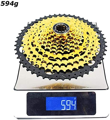 10-Speed MTB Cassette 11-46T/11-50T - Lightweight & Durable Bicycle Flywheel for Mountain Bikes - Gold Color - Perfect for Trail Riding, Downhill & Off-Road Cycling