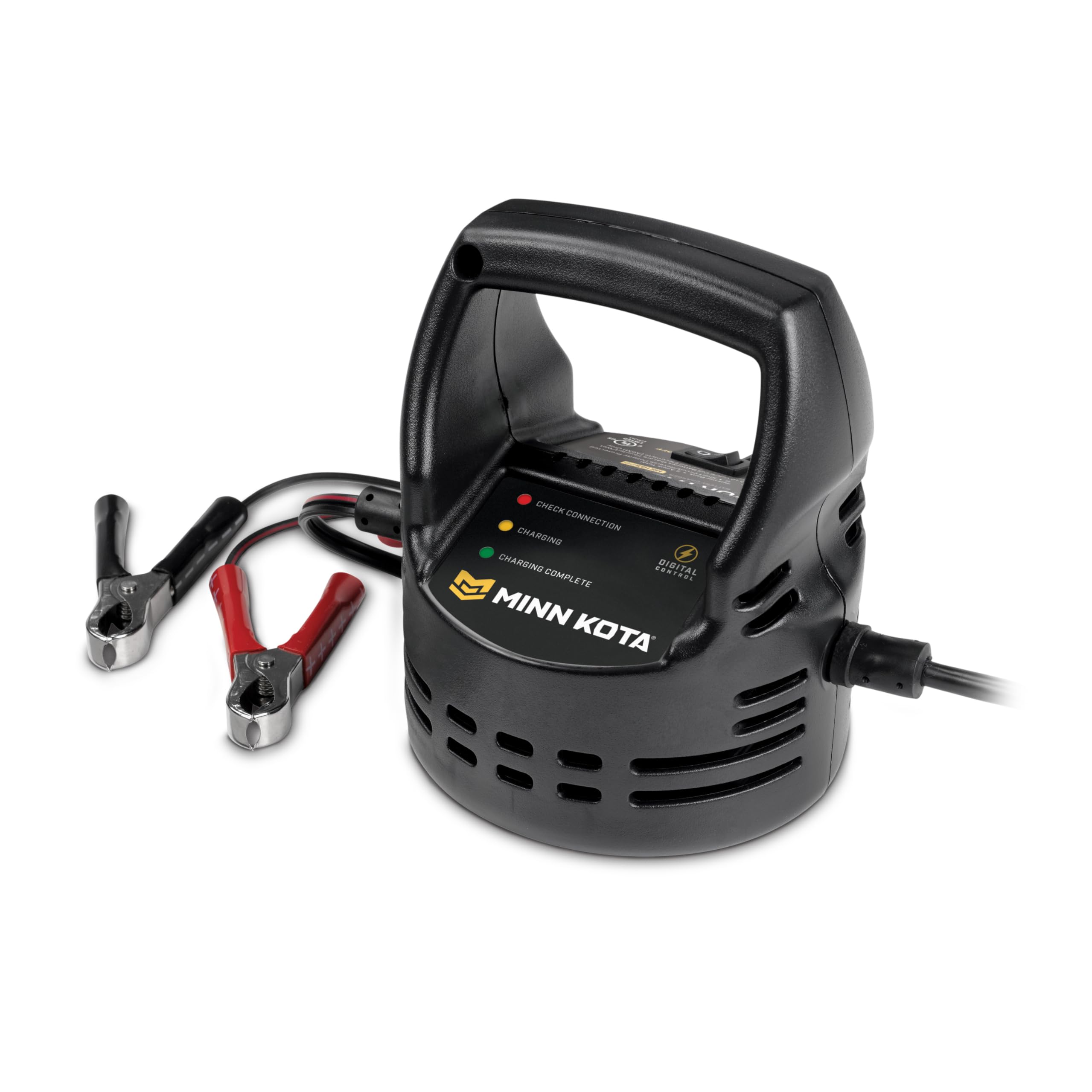 Minn Kota On-Shore Portable Digital Marine Battery Charger - 12V/24V Waterproof Boat Battery Charger for Deep Cycle & AGM Batteries - Perfect for Boating, RV Camping & Marine Applications