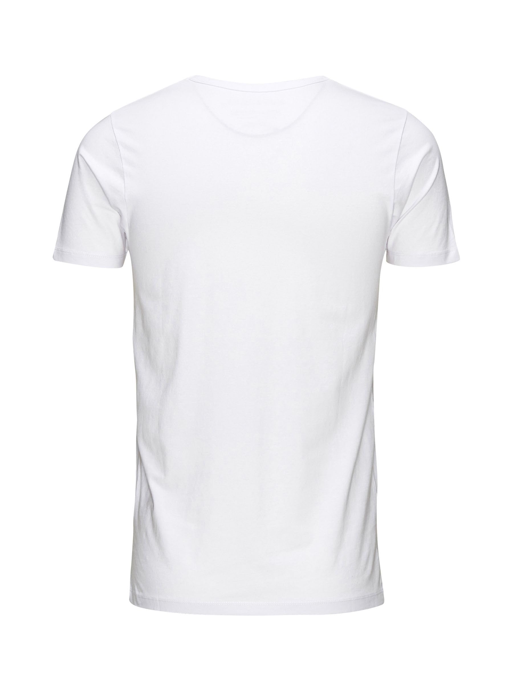 Jack & Jones Men's Classic Cotton Crew Neck T-Shirt - Medium, White - Casual Wear, Everyday Comfort & Street Style Outfit