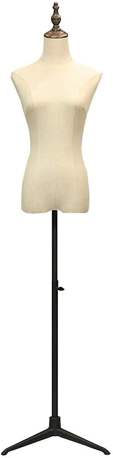Professional Adjustable Female Mannequin Torso with Metal Tripod Stand - Brown Small Dress Form for Clothing, Jewelry & Boutique Display - Perfect for Retail Stores, Fashion Shows & Photography Studios