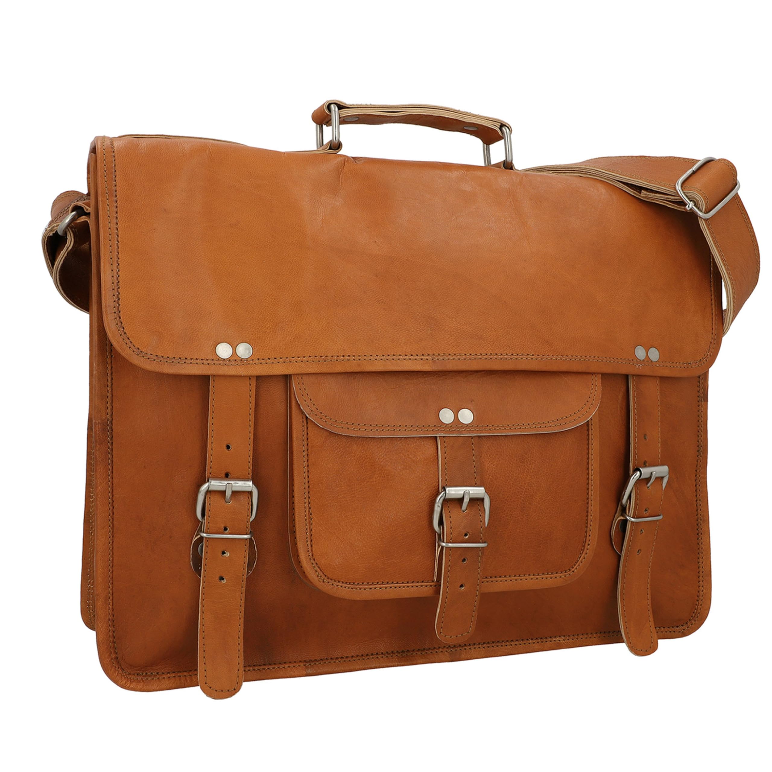 Premium Genuine Leather Shoulder Bag for Women & Men - Stylish & Durable Crossbody Purse - Perfect for Work, Travel & Everyday Use
