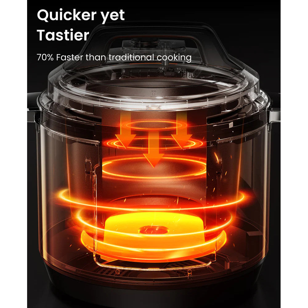 COMFEE CPC80D7ASB 8 Quart Electric Pressure Cooker with 10-in-1 Functions - Fast & Safe Cooking for Family Meals, Soups, Rice & More (Blemished Packaging with Full Warranty) - Perfect for Home Kitchens, Meal Prep & Busy Families