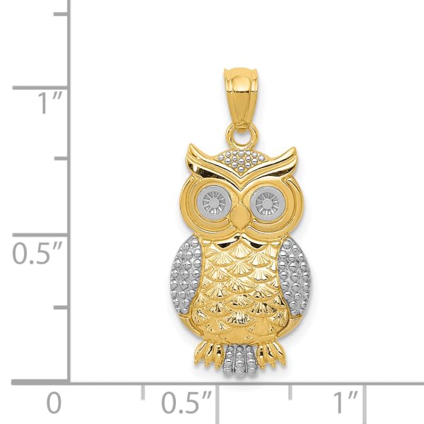 14K Solid Yellow Gold Owl Necklace - Symbol of Wisdom Bird Pendant Charm for Women | Elegant Jewelry Gift for Birthday, Anniversary & Special Occasions