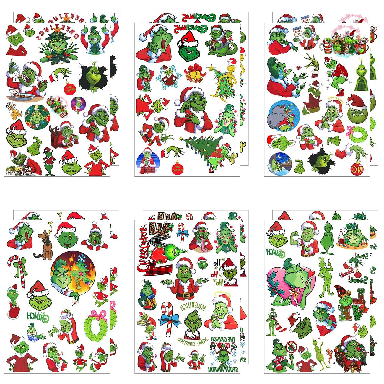 12 Sheets Christmas Temporary Tattoos for Kids - Holiday Party Supplies, Xmas Decorations & Fun Gifts for Boys & Girls | Perfect for Christmas Parties, Birthday Celebrations & Festive Events