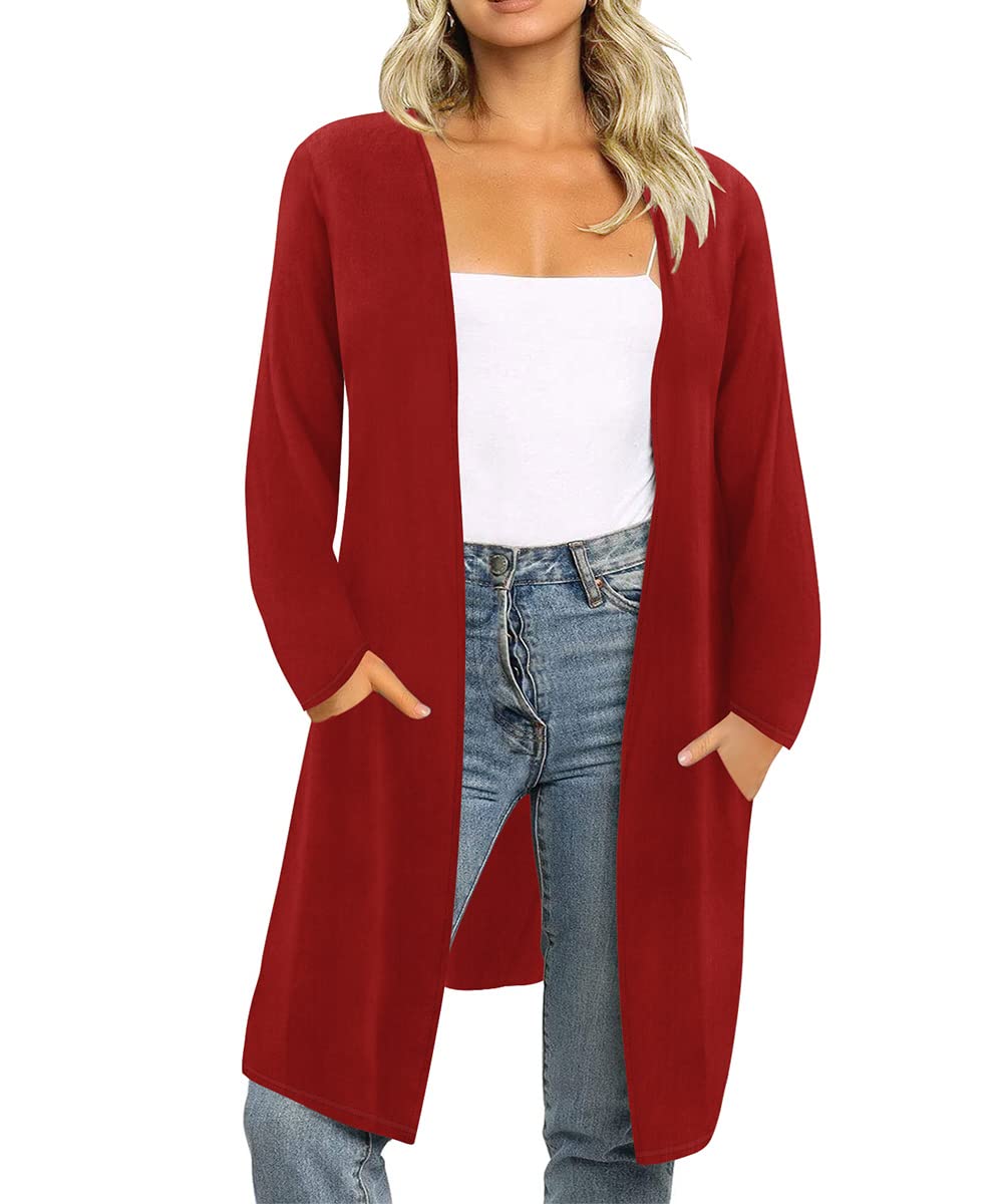 RITERA Plus Size Open Front Long Cardigan for Women - Lightweight Fall Cardigan Sweater with Long Sleeves (XL-5XL) | Perfect for Layering, Office Wear & Casual Outfits