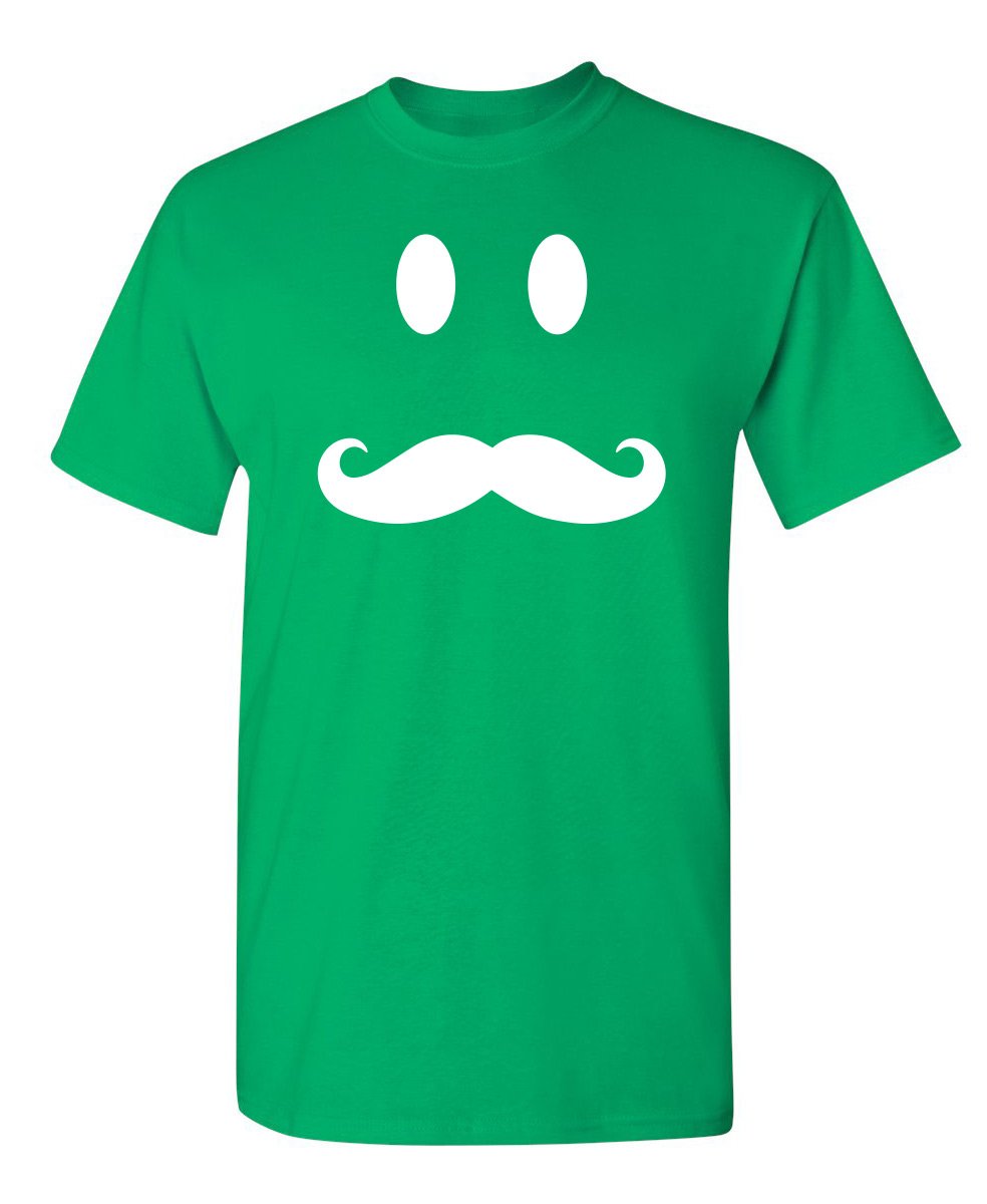 Funny Mustache Smile Face Emotion Novelty T-Shirt - Perfect Gift for Men & Women - Great for Parties, Gag Gifts & Casual Wear