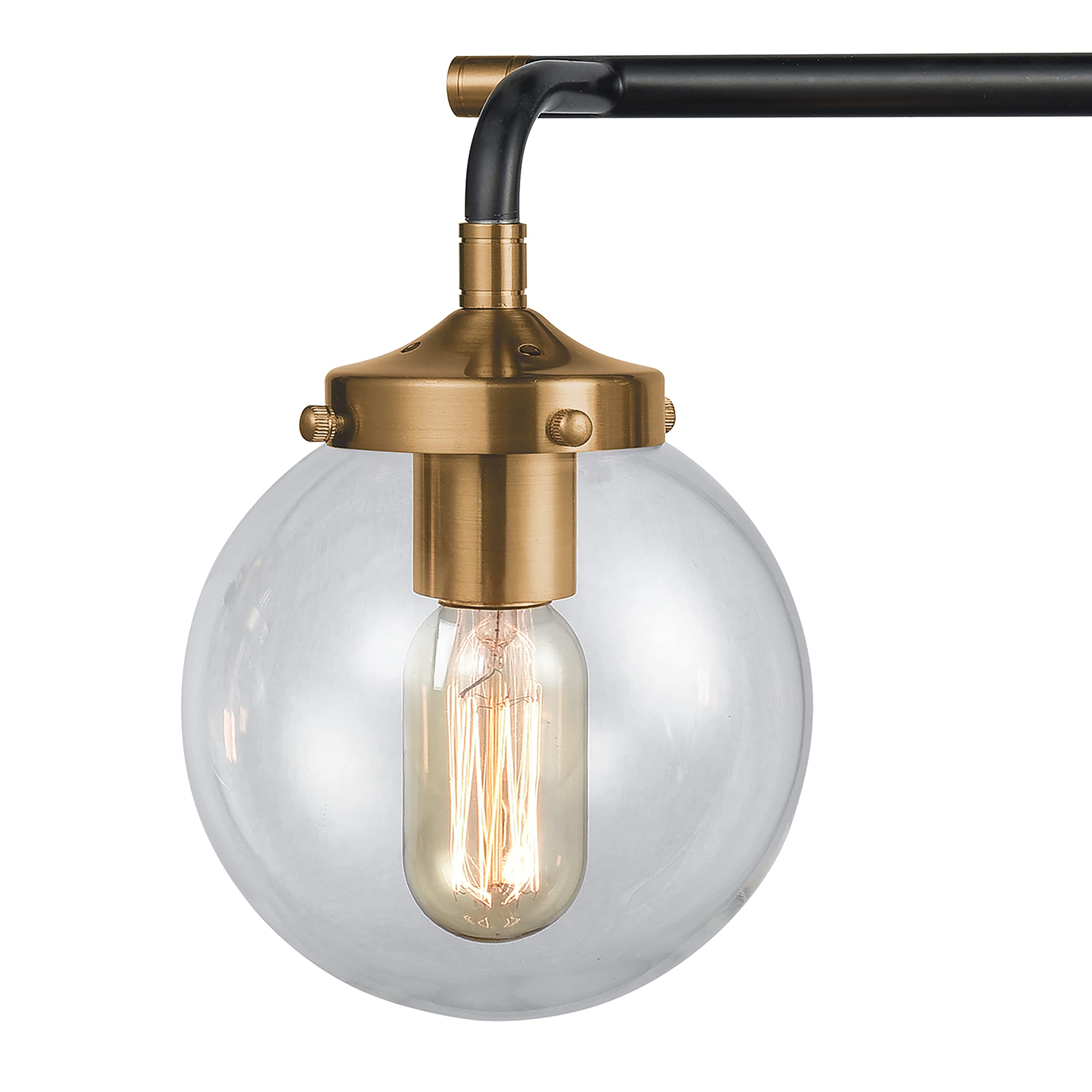 Elk Home Boudreaux 3-Light Vanity Light in Matte Black with Clear Glass - Modern Contemporary Bathroom Lighting for Vanity, Dresser, or Makeup Area