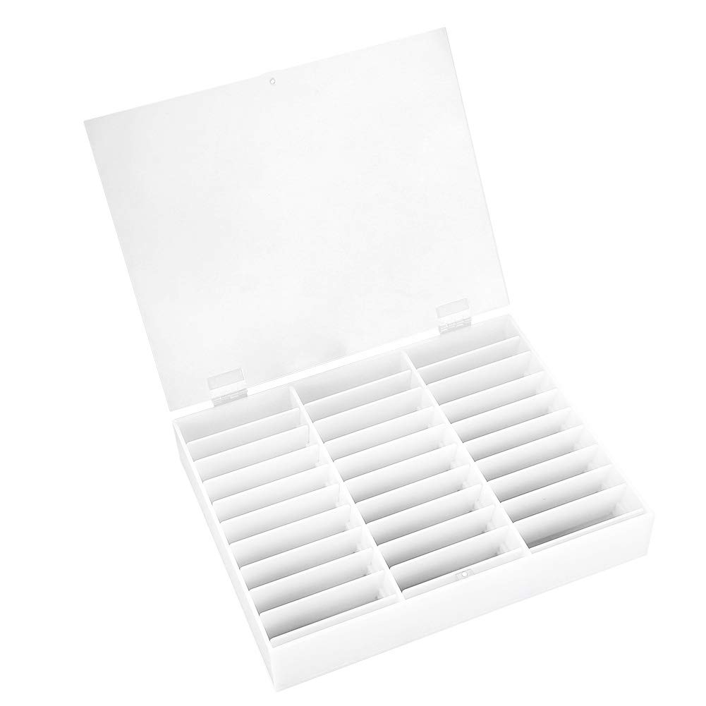 Sonew Empty Nail Tips Display Box - Acrylic Nail Organizer Storage Case for Fake Nails, Nail Art Decorations & Manicure Supplies (White) | Perfect for Salon, Home Nail Studio & Professional Nail Technicians