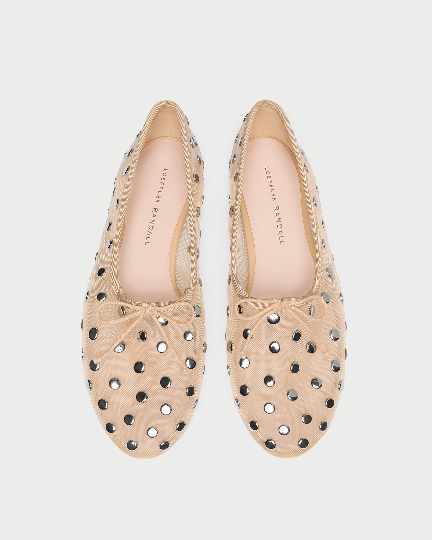 Landon Caramel/Silver Mesh Ballet Flat Shoes - Comfortable Women's Casual Flats for Work, Walking & Everyday Wear