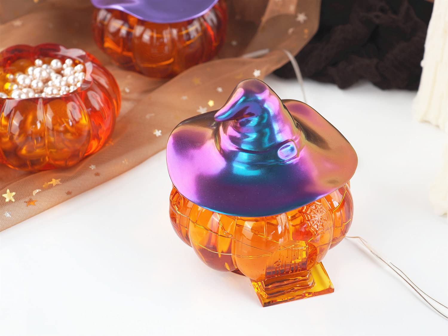Premium Silicone Storage Box Molds with Lid - Halloween Pumpkin Resin Casting Molds for DIY Epoxy Crafts, Candle Holders, Candy Containers & Flower Pots - Perfect for Halloween Decor, Gift Making & Home Organization