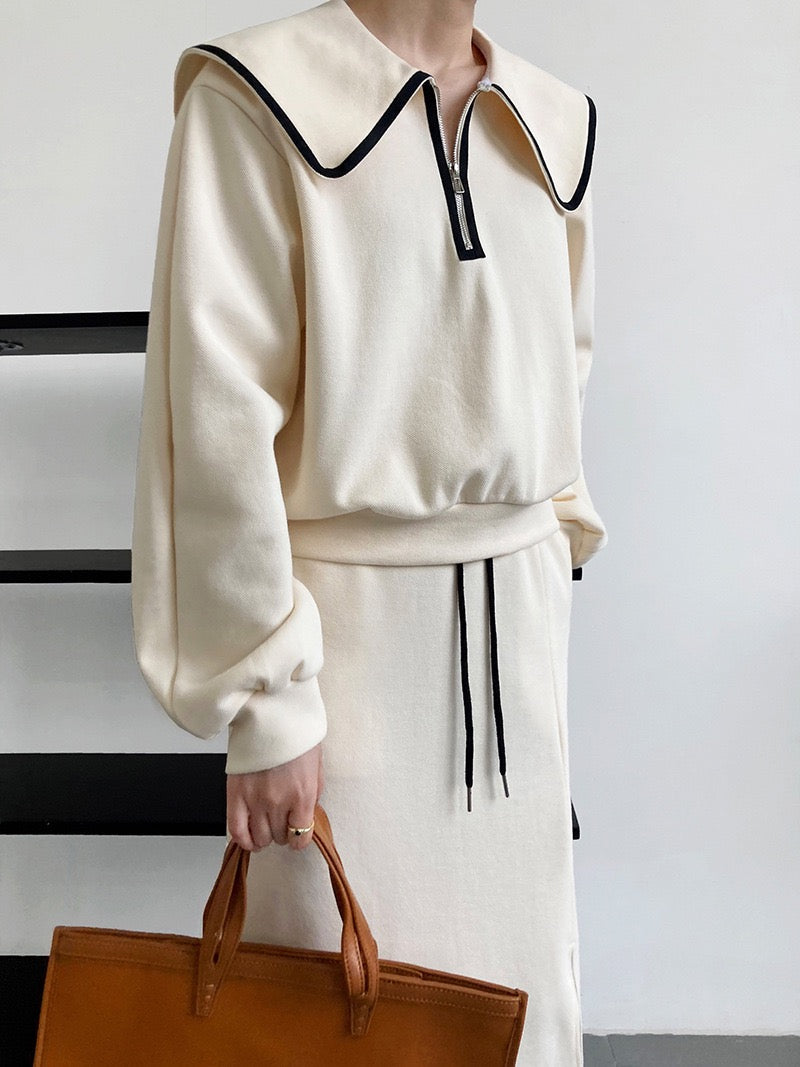 Lovevop Big Doll Lapel Sweatshirt & Skirt 2-Piece Set - Cute Casual Outfit for Women, Girls | Perfect for Date Nights, Shopping, and Daily Wear