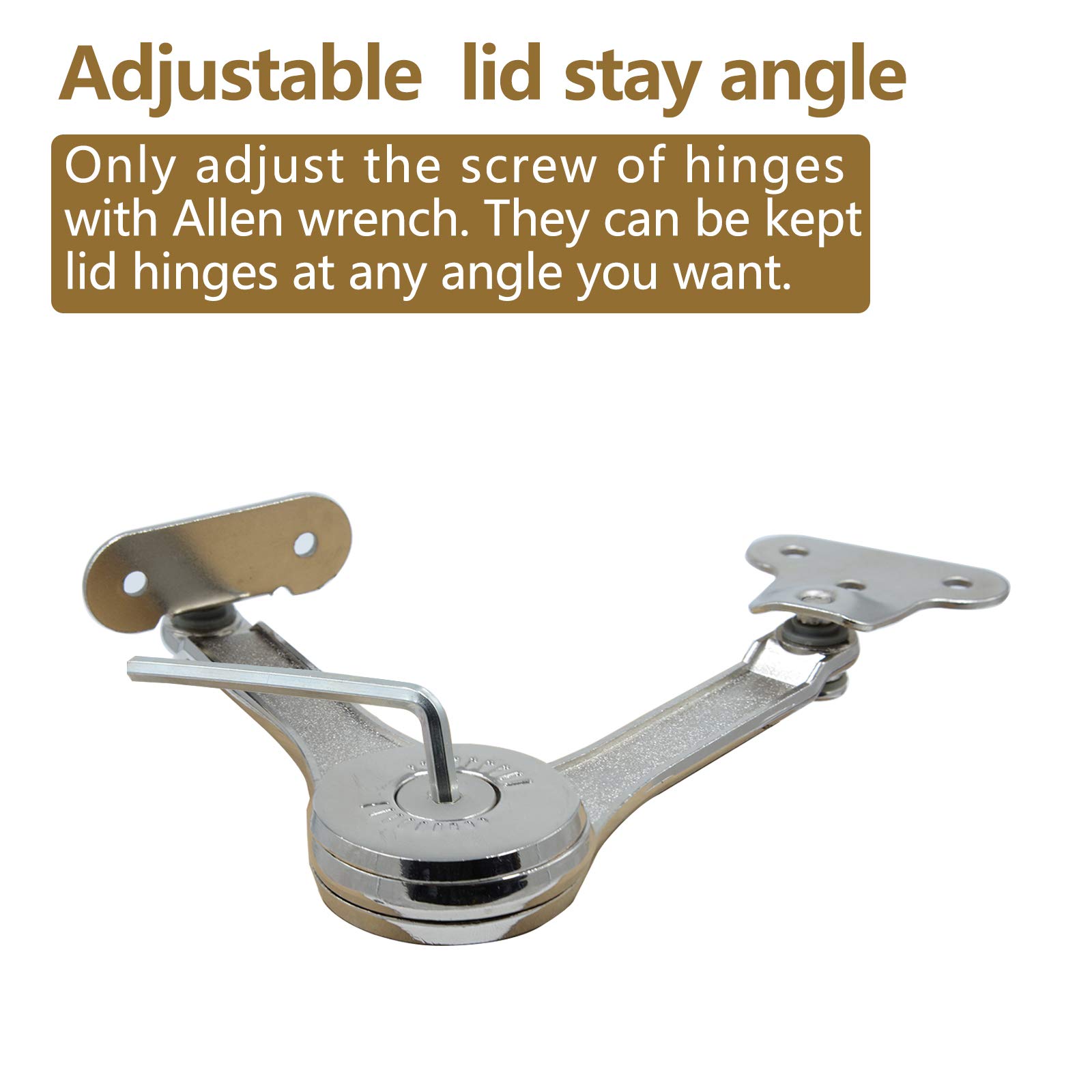 2Pcs Soft Close Lid Support Hinges - Folding Lid Stay Hinge for Cabinet, Kitchen & Wardrobe - Durable Hardware for Smooth Lid Opening & Closing (Perfect for Kitchen Cabinets, Wardrobes & Storage Boxes)