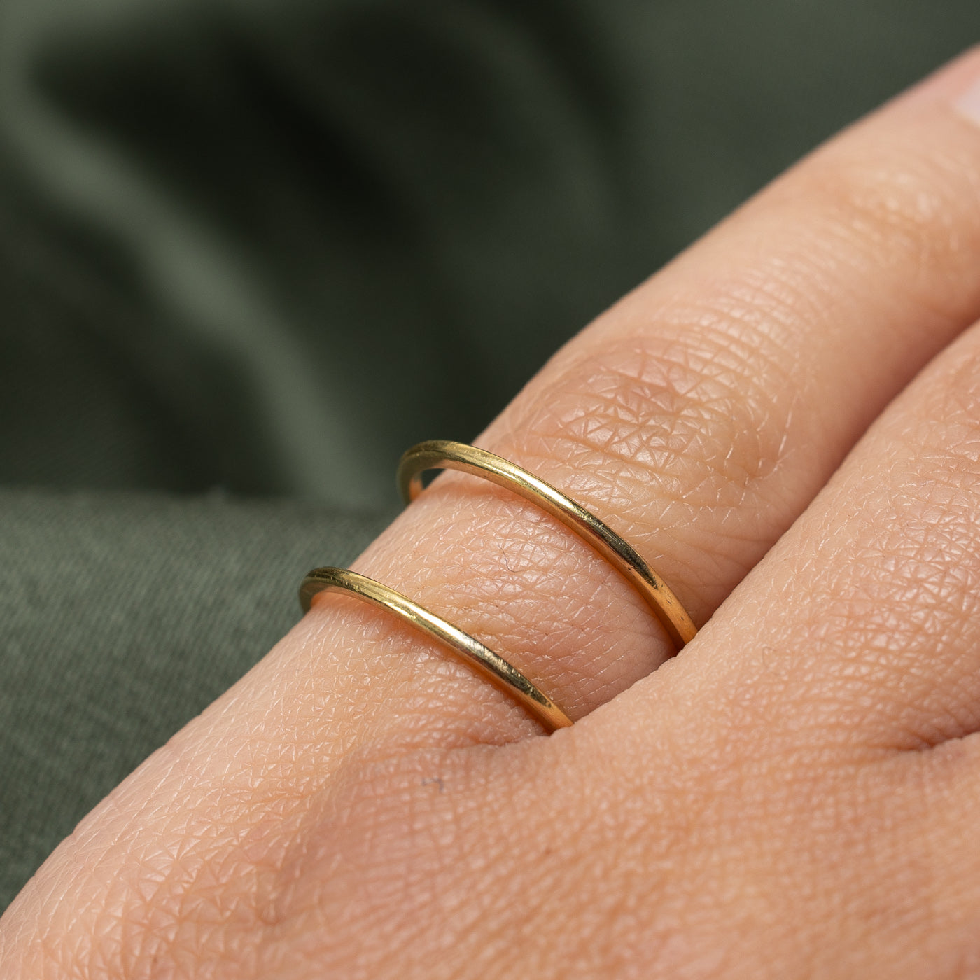 18K Yellow Gold Layered Double Band Ring - Size 5.75 - Elegant Stackable Wedding Band for Women | Perfect for Anniversary Gifts, Bridal Jewelry & Everyday Wear