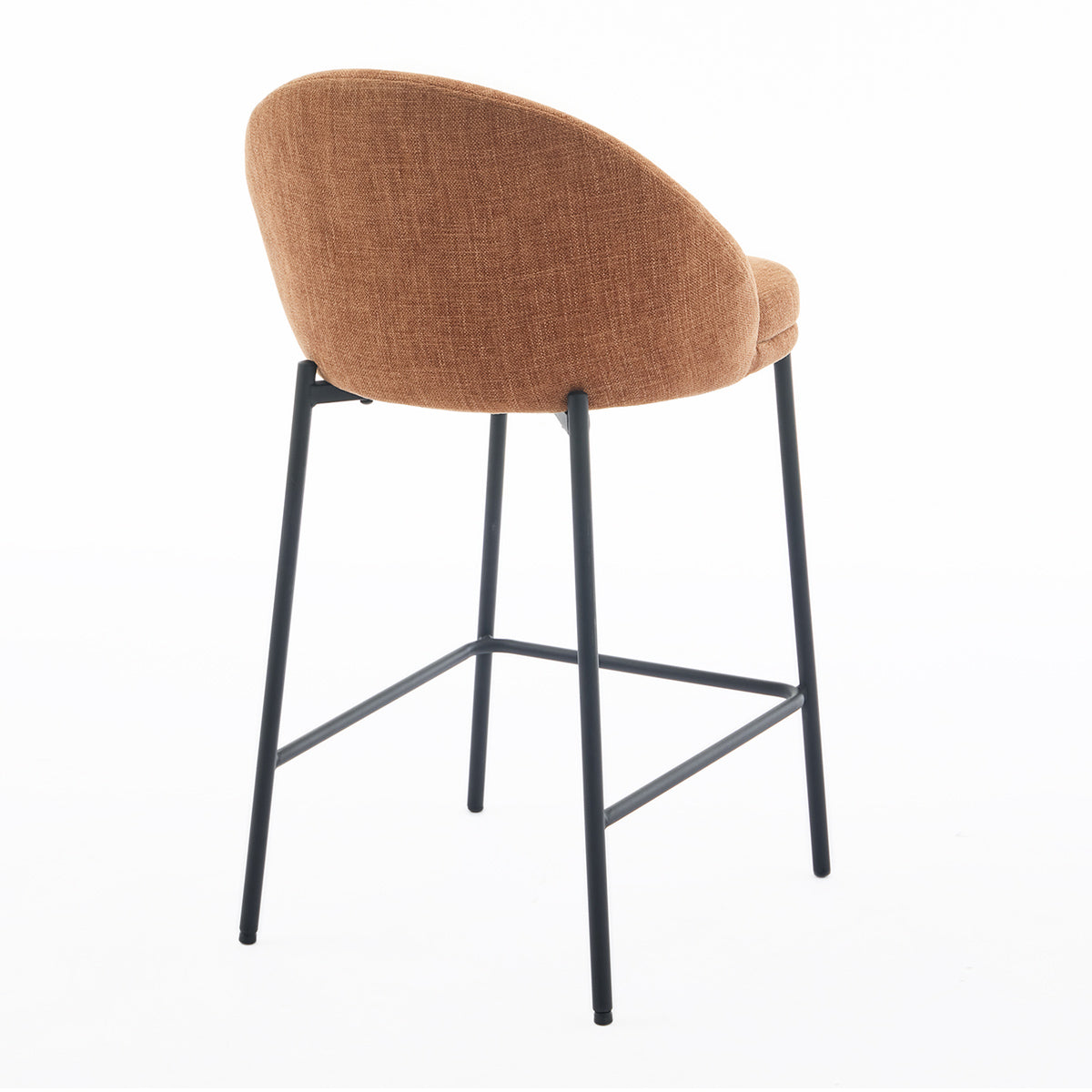 Elle Fabric Bar Stool - Modern Upholstered Counter Height Stool with Padded Seat for Kitchen Island, Breakfast Bar & Home Decor