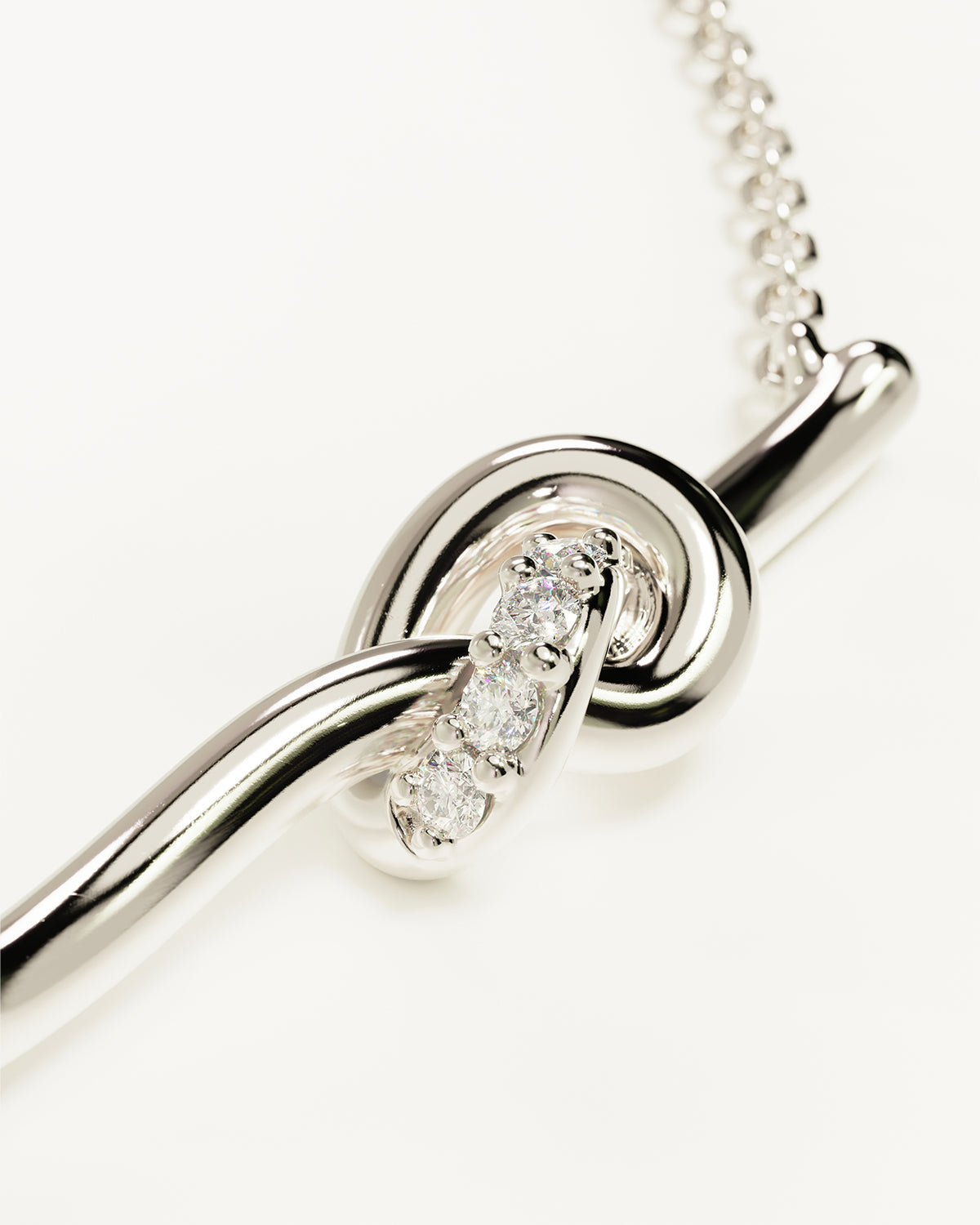 Lab Grown Diamond Love Knot Necklace in Sterling Silver - Perfect for Valentine's Day Gifts, Anniversary & Romantic Occasions