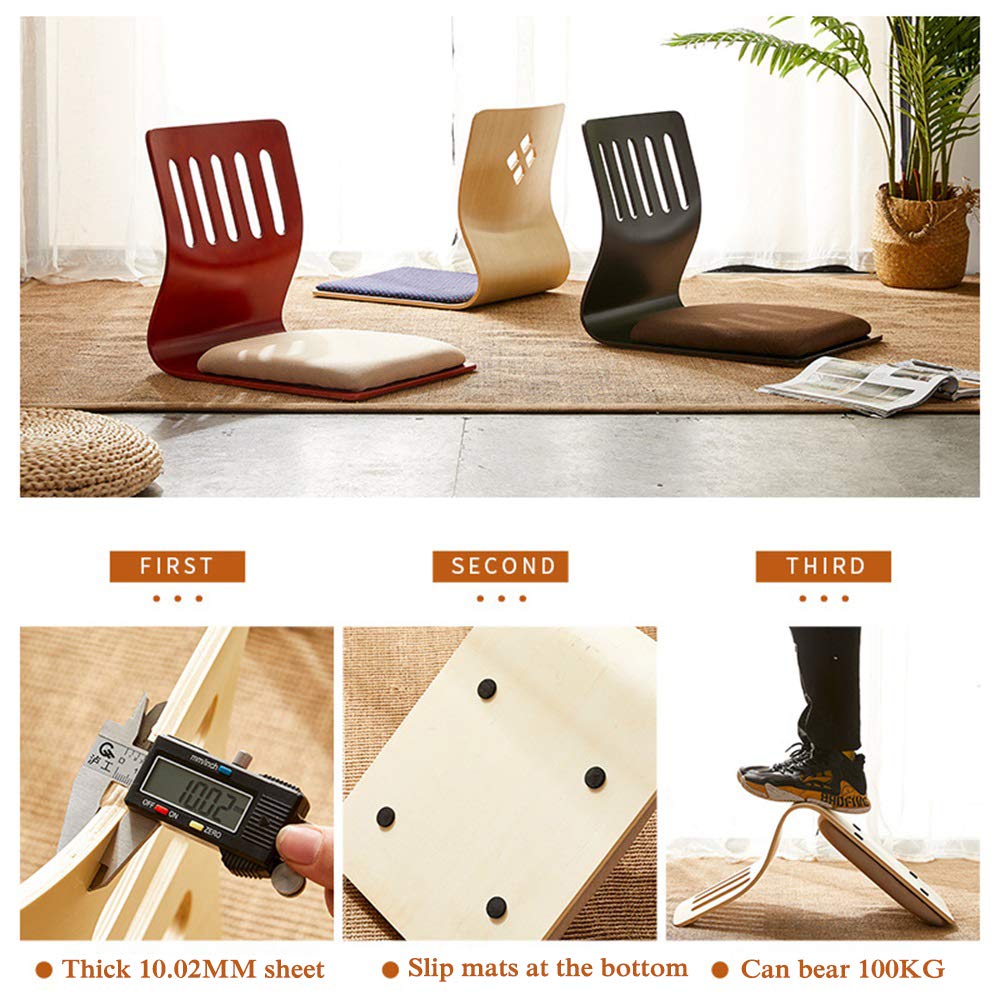 Comfortable Tatami Floor Chair - Japanese & Korean Style Backrest Legless Chair for Dorm, Bedroom & Bay Window | Perfect for Relaxing, Reading & Small Space Living