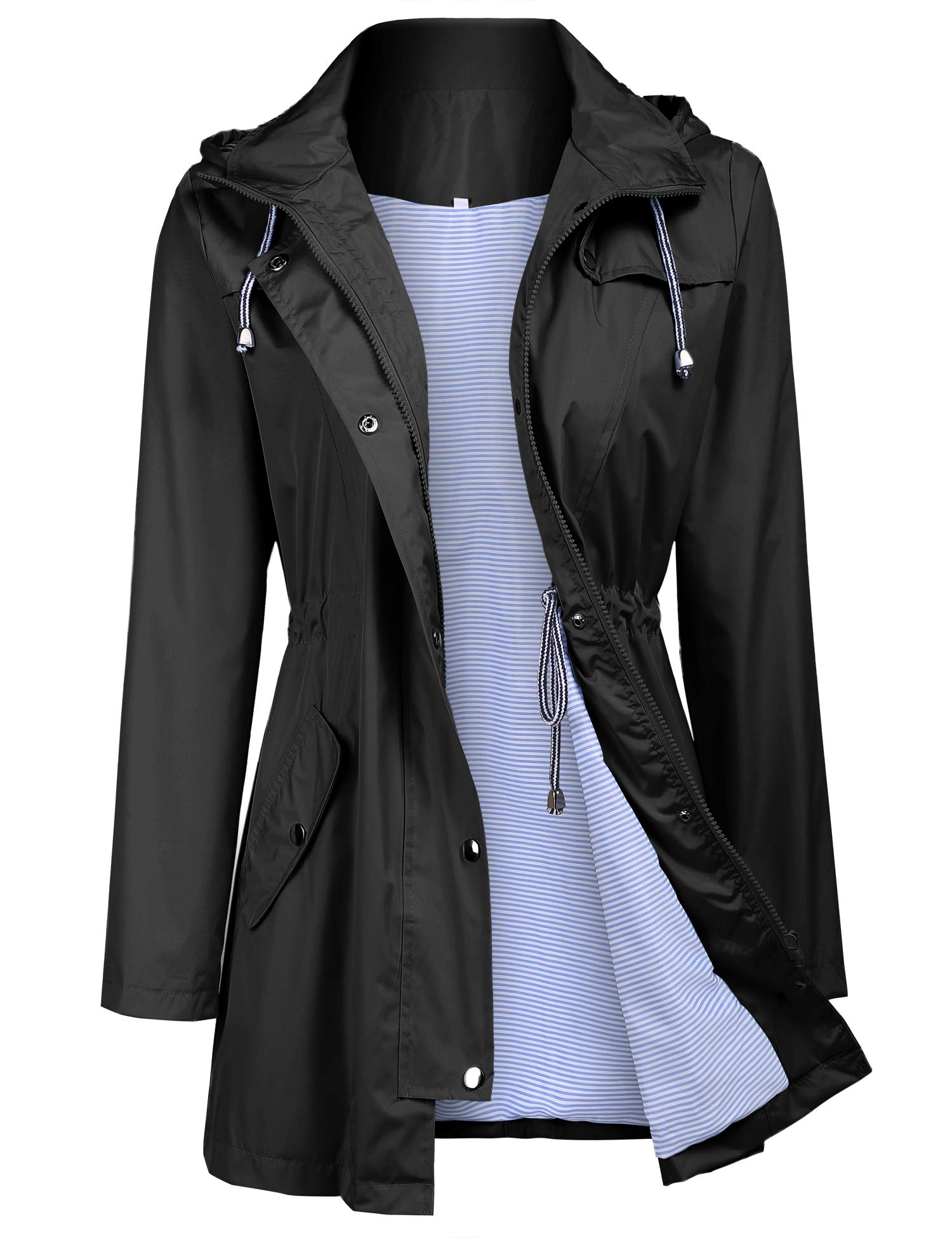 Waterproof Lightweight Women's Raincoat with Hood - Windbreaker Trench Coat for Outdoor Activities (Sizes S-XXL) | Perfect for Hiking, Commuting & Travel