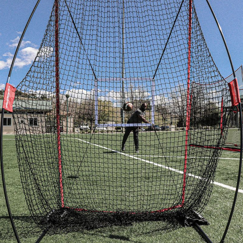 PowerNet Sideline Trainer 7x4 FT Football Kicking Net - Portable Soccer Training Net for Field Goal Practice, Perfect for Backyard, Training Drills & Game Day Warmups