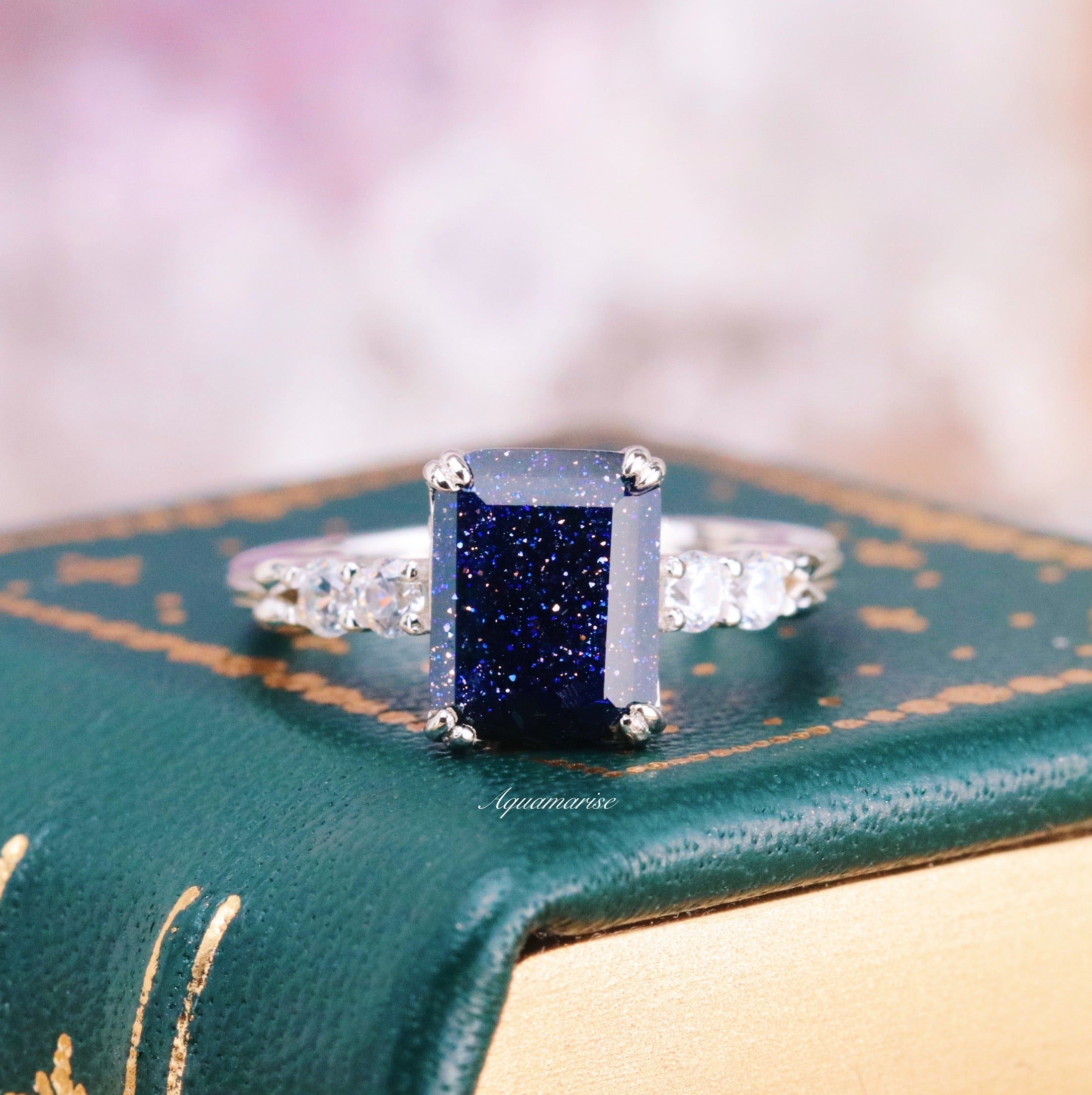 Starry Night Engagement Ring - 14K White Gold Diamond Wedding Band for Women, Perfect for Proposals, Anniversaries & Romantic Occasions