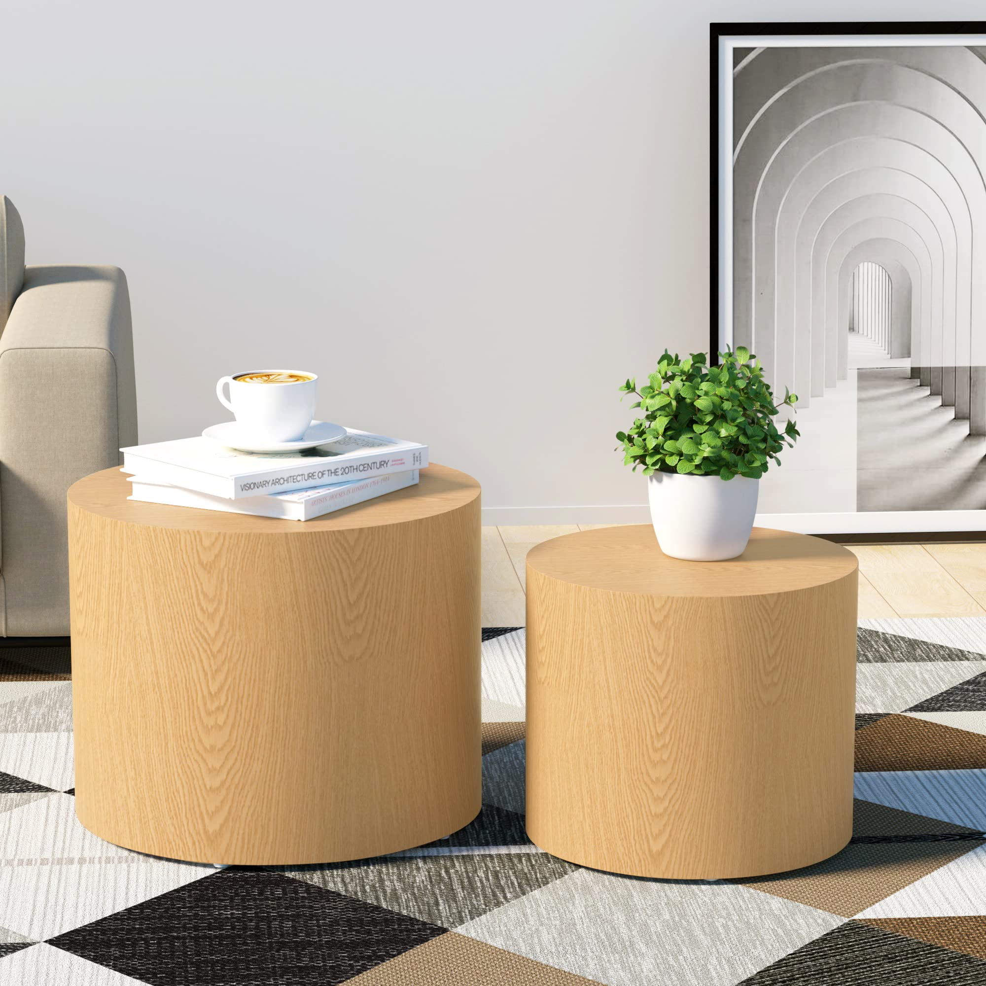 Yoglad 2-Piece Nesting Coffee Table Set - 18