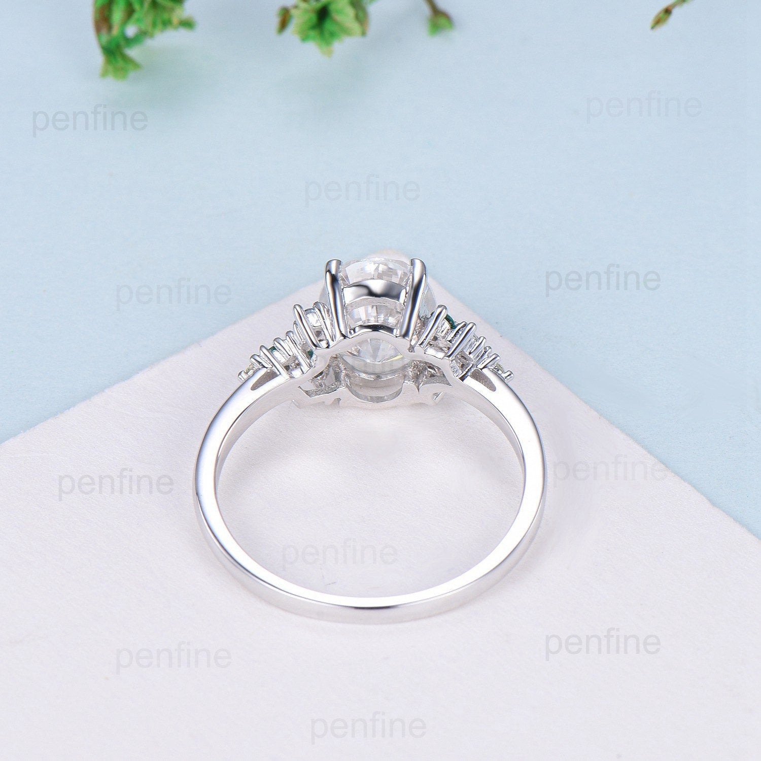 2 Carat Oval Black Opal Engagement Ring - Vintage Unique Snowdrift Emerald Wedding Ring for Women - Multi Stone Topaz Peridot Anniversary Ring - Perfect for Proposals, Weddings & Special Occasions