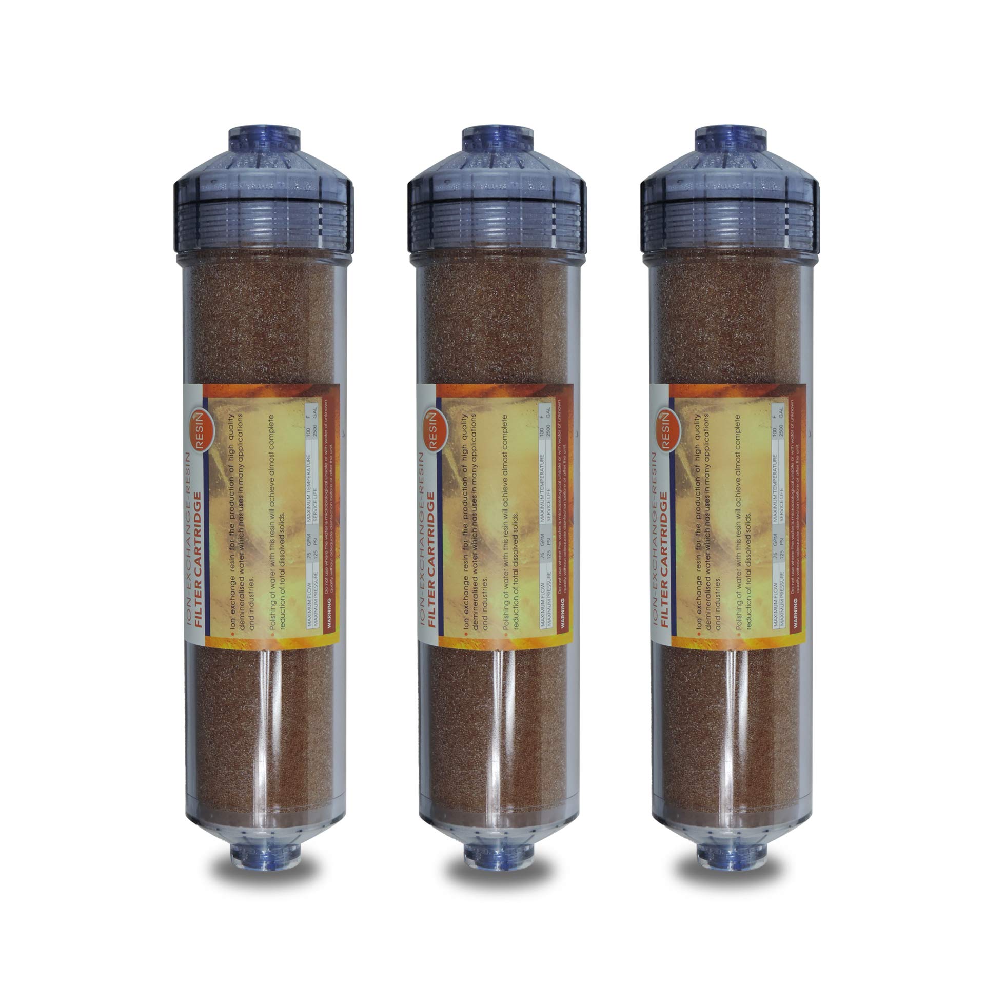3 Pack Mixed Bed Ion Exchange Resin for RO DI Aquarium Filters - Fits 10