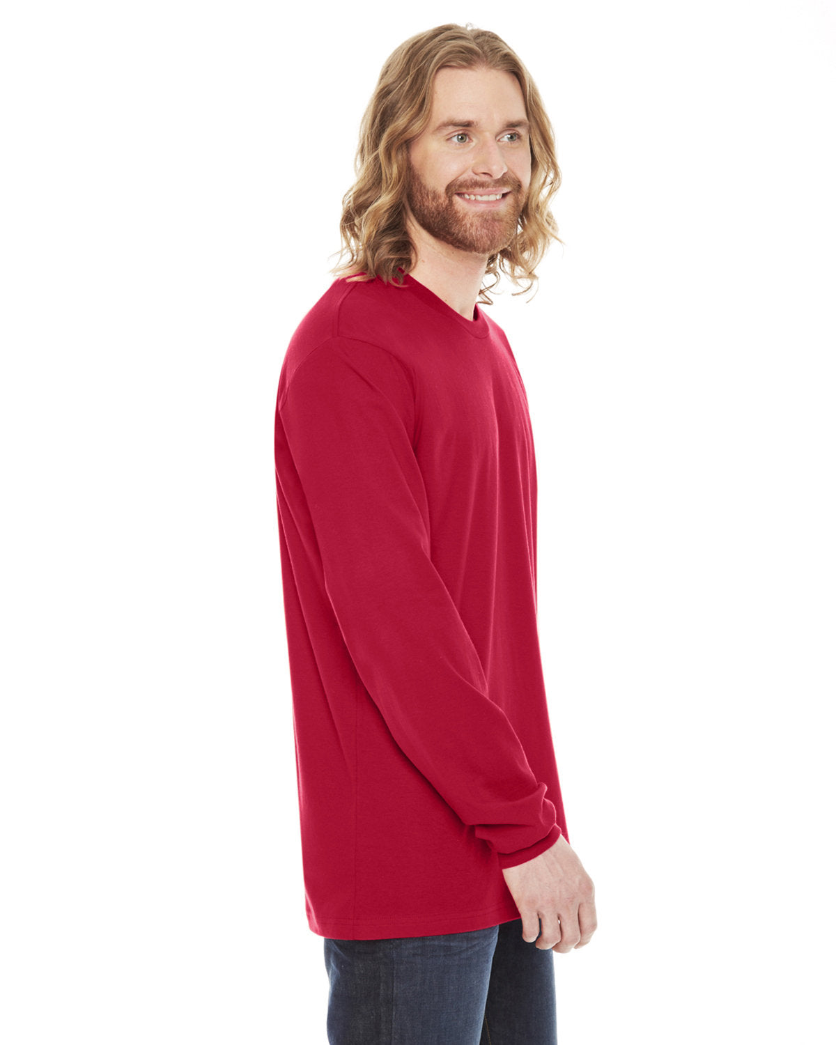American Apparel 2007W Unisex Fine Jersey Long Sleeve T-Shirt - Soft Cotton Crewneck Tee for Men & Women - Casual Wear, Layering, Workout, Everyday Comfort