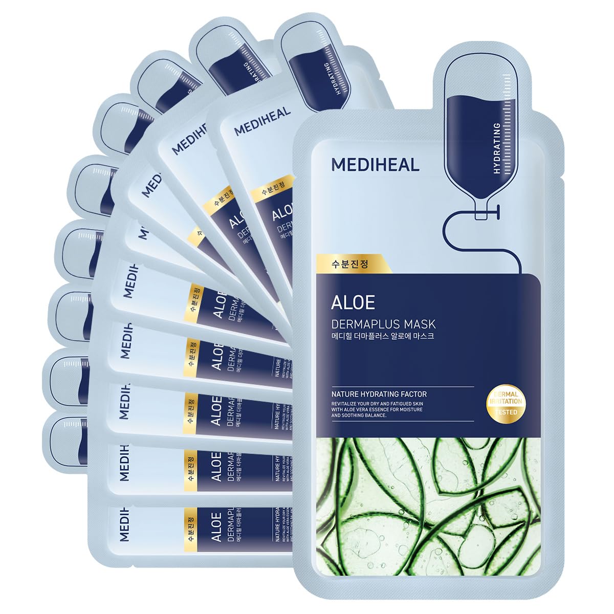 Mediheal Aloe Sheet Mask 10-Pack - Hydrating Korean Skincare for Daily Use
