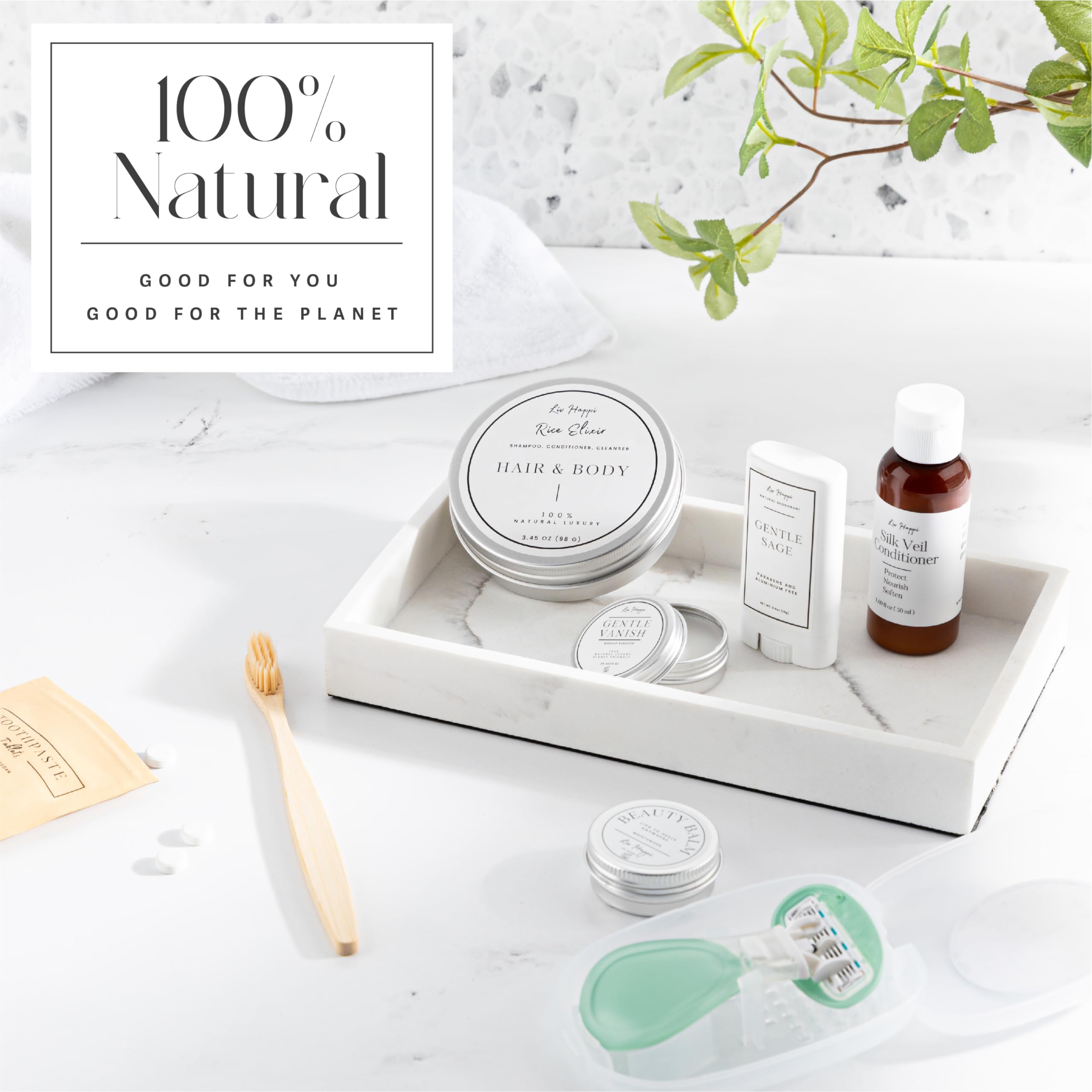 Luxury Spa Travel Gift Box for Women - Organic Natural Mini Toiletries Set, Honeymoon & Vacation Essentials, Bridesmaid Gifts, Postpartum Care, Hospital Recovery & Self Care Package | Perfect for Travel, Spa Days, Bridal Showers & Get Well Soon Gifts