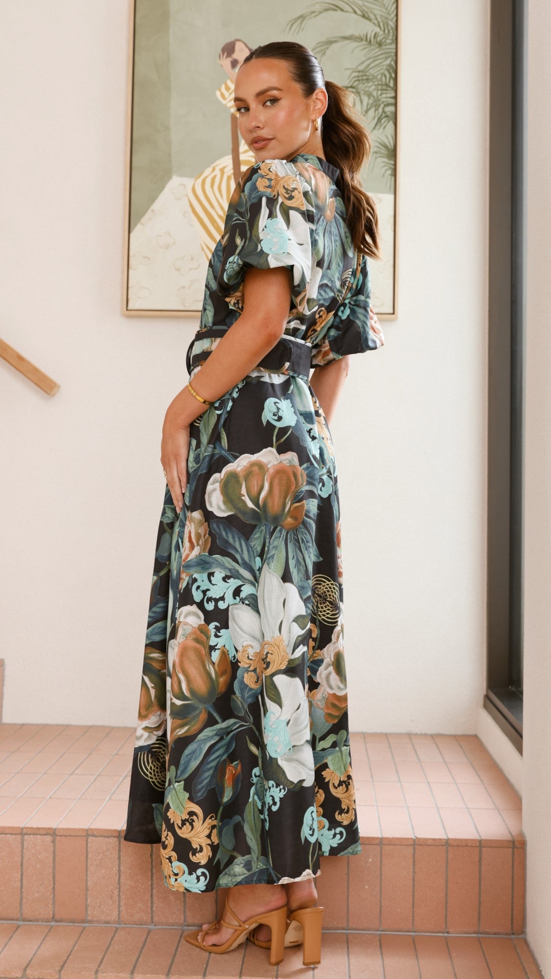 Hedley Maxi Dress in Noir - Elegant Long Flowy Dress for Women, Perfect for Evening Parties, Weddings & Special Occasions