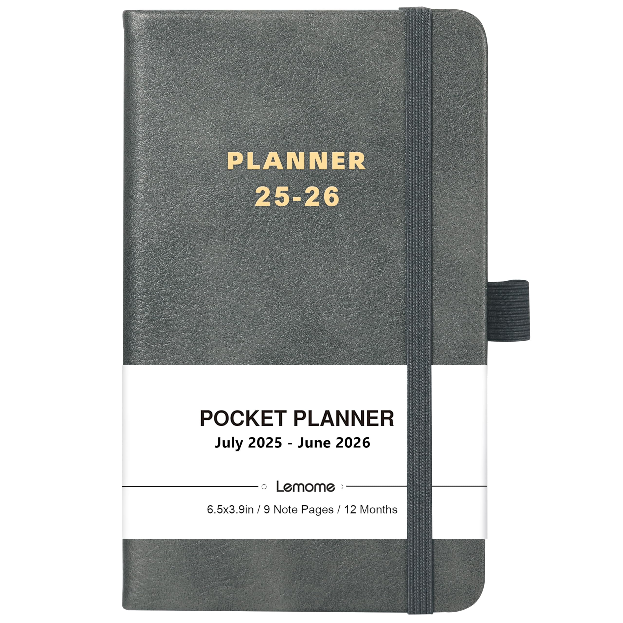 2025-2026 Leather Pocket Planner - July 2025 to June 2026 Weekly & Monthly Calendar for Purse (6.4