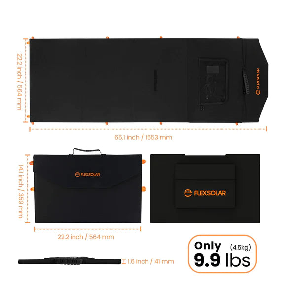 FlexSolar C120 120W 19.8V Foldable Solar Panel Charger | Portable Solar Power Station for Camping, RV, Emergency & Outdoor Adventures