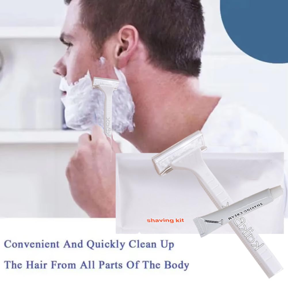 20 Pack Individually Wrapped Disposable Razors with Shave Cream - Travel Shaving Kit for Men & Women - Hotel Toiletries, Home Use & On-The-Go Grooming Essentials - Perfect for Travel, Gym Bags & Guest Bathrooms