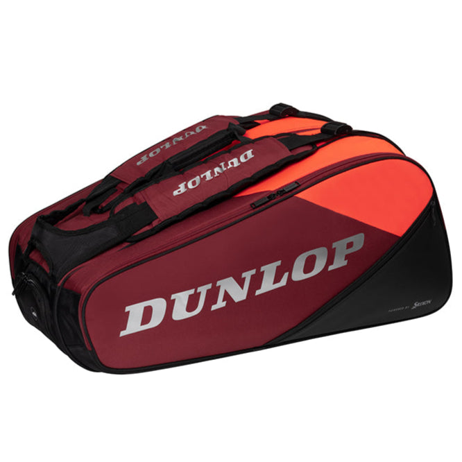 Dunlop CX Performance 12 Pack Tennis Racquet Bag - Red & Black for Tennis Players | Perfect for Tournaments, Practice & Gear Storage