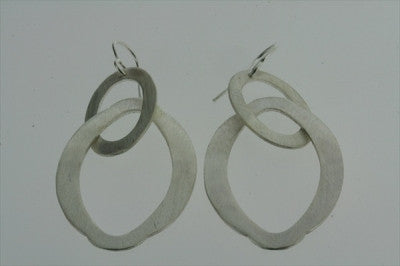 Matte Link 2 Drop Earrings - Minimalist Dainty Gold Jewelry for Women - Perfect for Everyday Wear, Office & Date Night