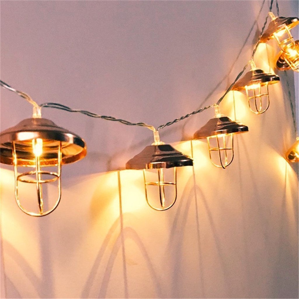 Vintage LED String Lights - 20 Warm White Lanterns for Home, Patio, Wedding