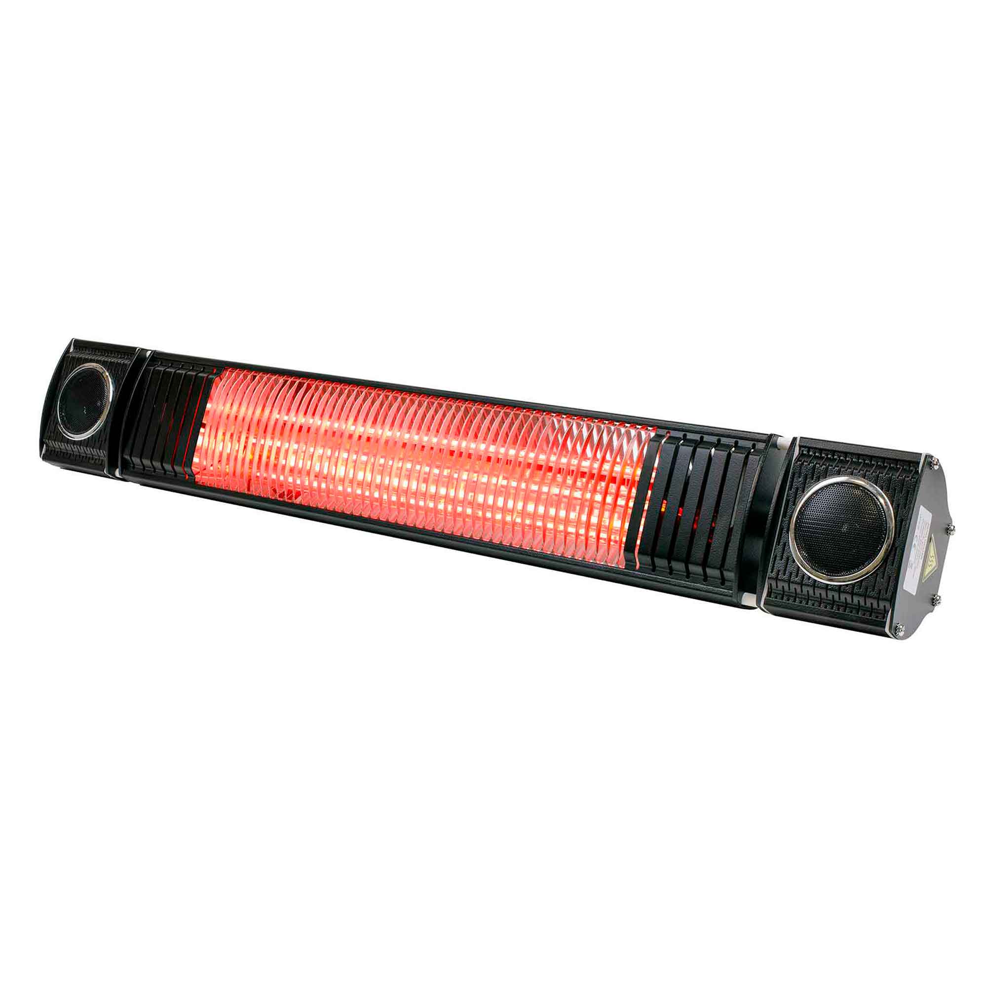 2000W Infrared Outdoor Patio Heater with Bluetooth Wireless Speakers - IPX5 Waterproof, Black (DG125) - Perfect for Backyard, Deck, Garden & Cold Weather Gatherings