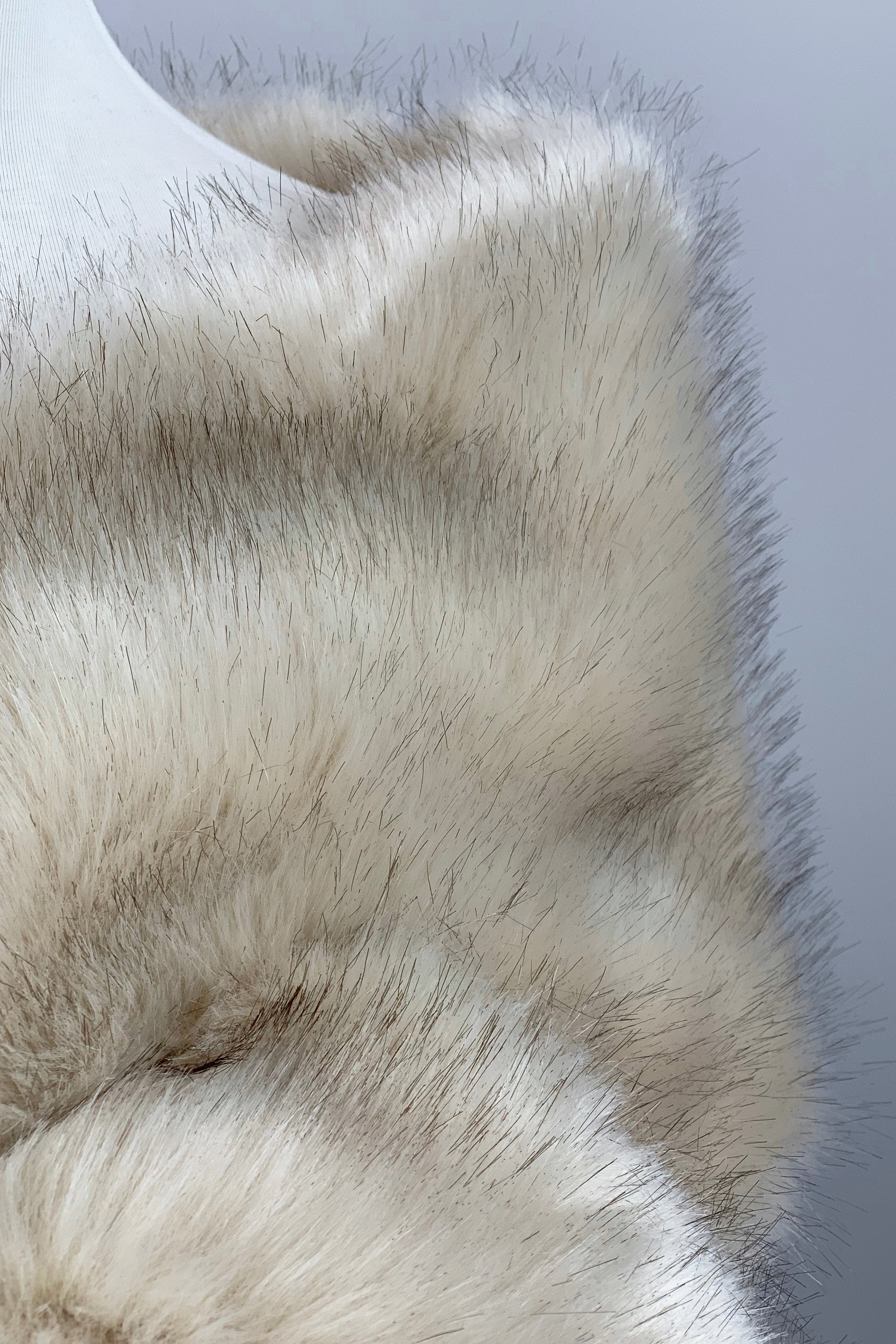 Lilian Blu03 Blush Beige Fur Shawl - Soft Warm Winter Wrap for Women, Perfect for Parties, Weddings & Evening Events