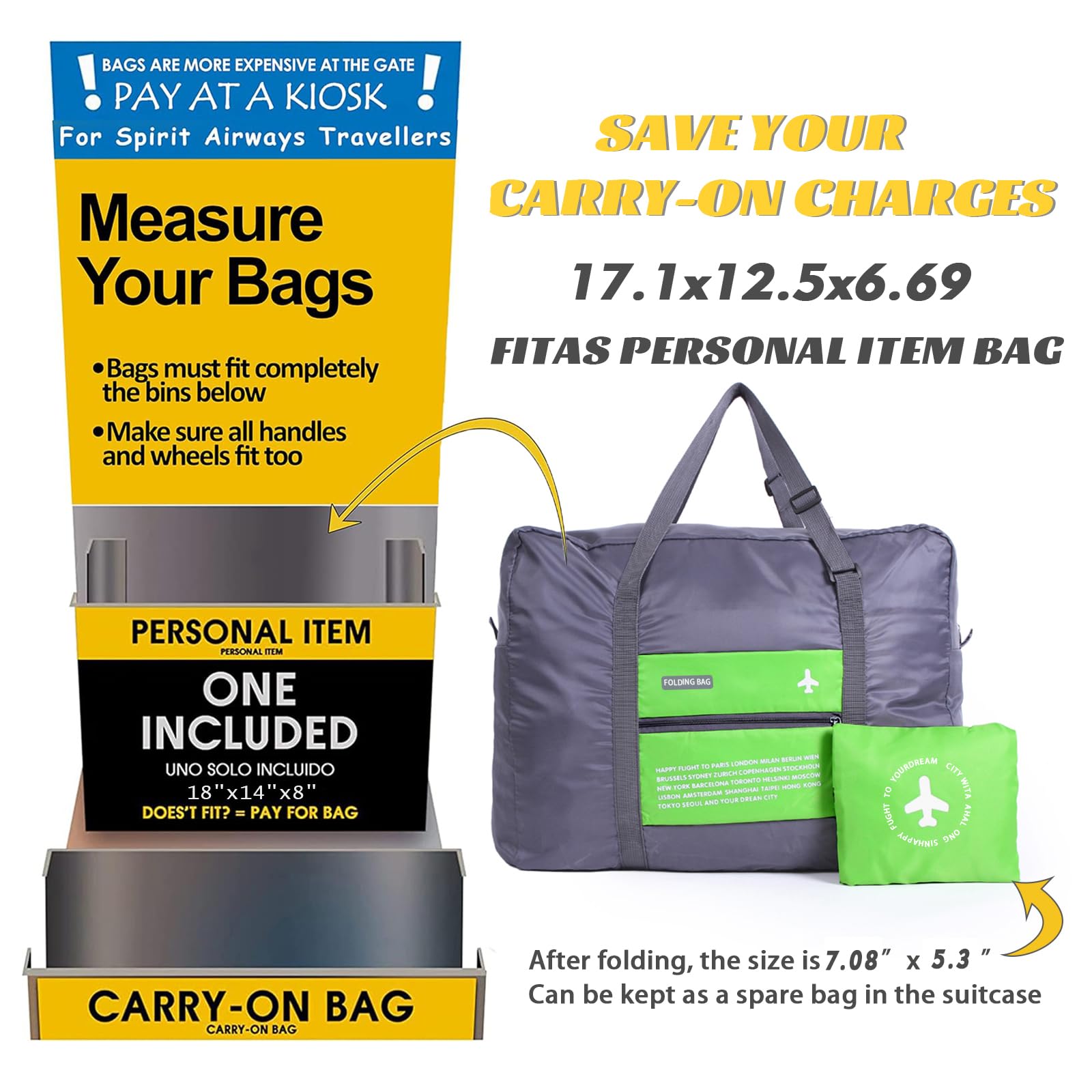 Foldable Travel Duffel Bag - Water Resistant Gym Tote & Carry On Luggage for Sports, Weekend Trips & Overnight Stays - Perfect for Workouts, Travel & Outdoor Adventures