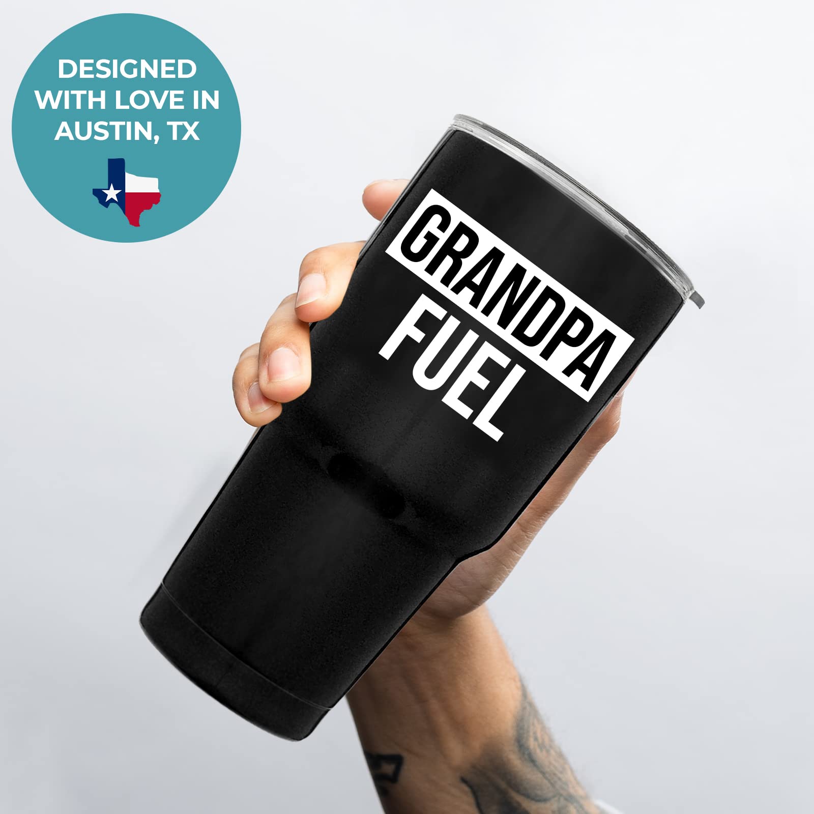 **30oz Grandpa Tumbler - Insulated Stainless Steel Coffee Mug with Lid & Handle - Best Gift for Grandpa from Granddaughter (Birthday, Christmas, Father's Day) - Perfect for Coffee, Tea, or Travel**