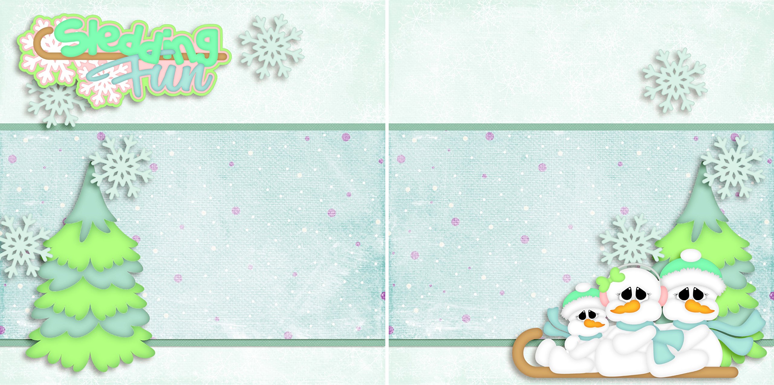 Winter Wonderland Non-Photo-Mat Scrapbook Set - 5 Double Page Layouts for Memory Keeping, Holiday Crafts & DIY Gift Making | Perfect for Christmas Albums, Winter Scrapbooking Projects & Seasonal Decorations