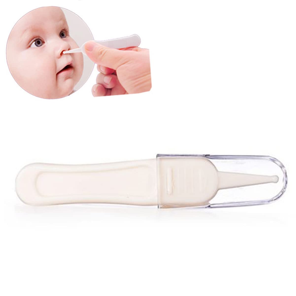 Safe Baby Nose & Ear Cleaner Tweezers - White for Gentle Cleaning