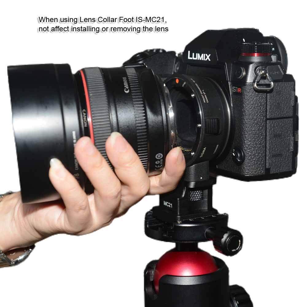 Sigma MC-21 EF-L Mount Converter Compatible Metal Lens Collar Replacement Foot with Arca-Swiss Quick Release Plate - Tripod Mount Ring Base for Sigma Lenses, Durable Lens Support Bracket Holder - Perfect for Photography, Videography, and Outdoor Shooting