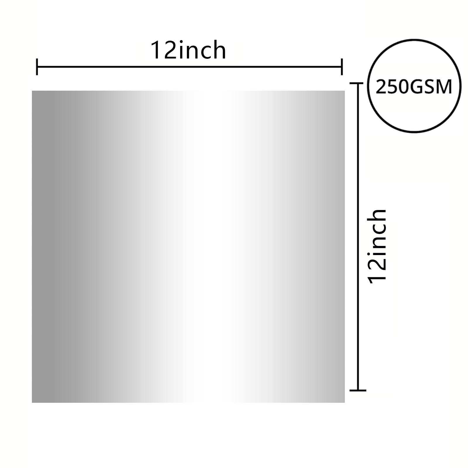 Premium Silver Metallic Cardstock Paper - 30 Sheets of 12